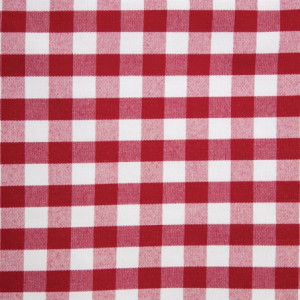 Square tablecloth with red checkered pattern in polyester 890 x 890mm - Mitre Essentials - Fourniresto