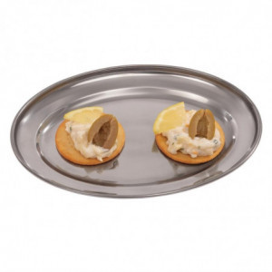 Oval stainless steel serving dish - 300mm - Olympia - Fourniresto