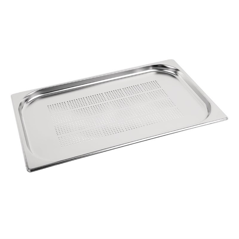 Gastronorm-Behälter aus Edelstahl perforiert GN 1/1 150mm - Vogue - Fourniresto Gastronorm-Behälter aus Edelstahl perforiert GN 1/1 150mm - Vogue - Fourniresto