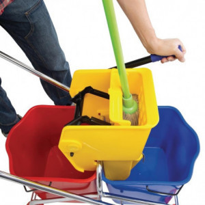 Double Mop Bucket with Wringer Press - Jantex - Fourniresto