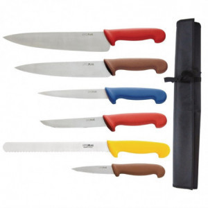 Etui mit Set von 6 Messern in verschiedenen Farben - Hygiplas