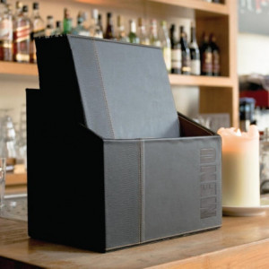 Porte-menu A4 noirs avec boîte de rangement - Lot de 20 - Securit - Fourniresto