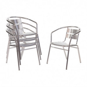 Stapelbare aluminiumstoelen - Set van 4 - Bolero - Fourniresto