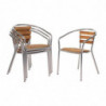 Wood and Aluminum Chairs - Set of 4 - Bolero - Fourniresto