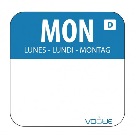 Lösliche Lebensmittel-Etiketten "Montag" - Packung mit 1000 - Vogue