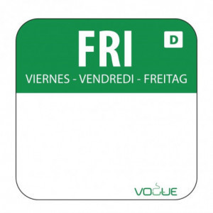 Lösliche Etiketten für Lebensmittel "Freitag" - Schachtel mit 1000 - Vogue
