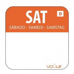 Lösliche Etiketten für Lebensmittel "Samstag" - Schachtel mit 1000 - Vogue