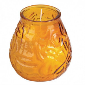 Kaarsen van Bolsius Low Boy in amber 75 h - Set van 12 - FourniResto - Fourniresto