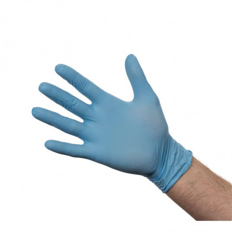 Einweg-Handschuhe aus blauem, ungepudertem Nitril, Größe M - Packung mit 100 Stück - FourniResto