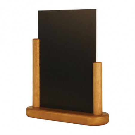 Elegante tafelkrijtbord met teakafwerking 280 x 200mm - Securit - Fourniresto