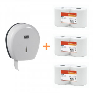 Pack Jumbo Wit - Dispenser voor Wit Toiletpapier en Toiletpapier