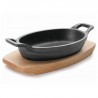 Braadpan Ovaal Magma Met Houten Basis - 300 ml - Lacor