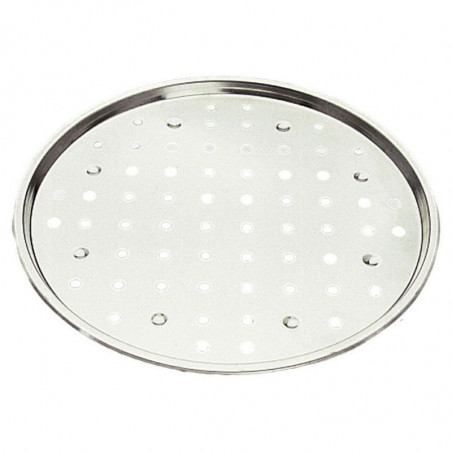 Perforated White Iron Pizza Plate - Ø 340 mm - GOBEL