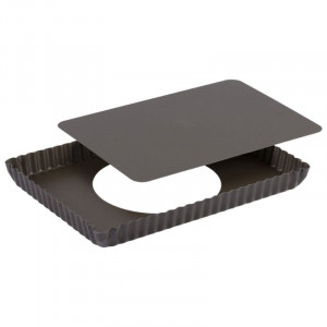Tarteform mit geriffeltem Rand und herausnehmbarem Boden - 290 x 205 mm - TELLIER