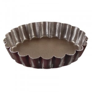 Runde geriffelte Tartelette-Form - Ø 100 mm - Set mit 6 - TELLIER