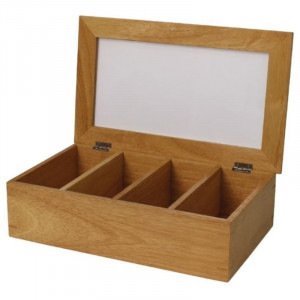 Tea Box in Hevea Wood 335 x 200 mm - Olympia - Fourniresto