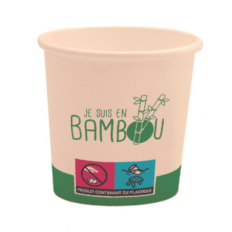 Organic Bamboo Cup "I Am Bamboo" - 10 cl - Pack of 50