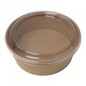 Kraft Saladeschaal met PET Deksel - 1300 ml - Set van 300