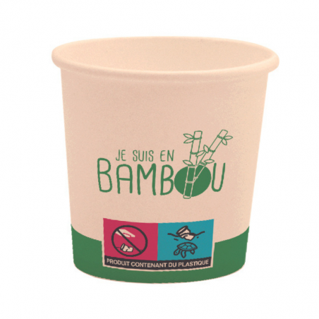 Beker Bio "Ik Ben van Bamboe" - 25 cl - Set van 50 Fourniresto