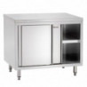 Stainless Steel Cabinet with Sliding Doors and Shelf - L 1200 mm