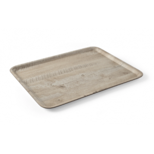 Plateau de Service en Mélamine Imprimé Bois Clair - 430 x 330 mm