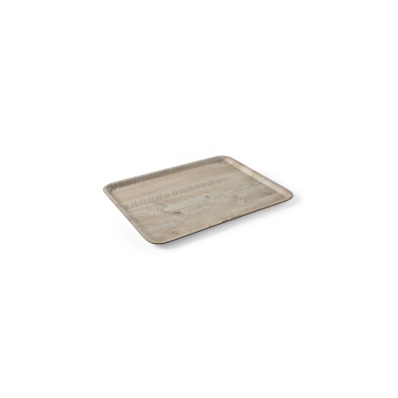 Plateau de Service en Mélamine Imprimé Bois Clair - 430 x 330 mm