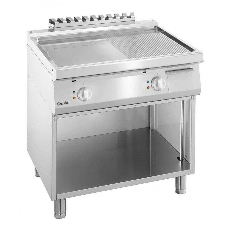 Plaatgrill 1/2 Glad, 1/2 Geribbeld Breedte 800 - Gas