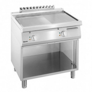 Plaatgrill 1/2 Glad, 1/2 Geribbeld Breedte 800 - Elektrisch