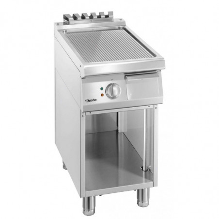 Plaatgrill met geribbeld oppervlak Breedte 400 mm - Gas