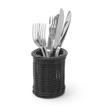 Round Cutlery Basket - Black