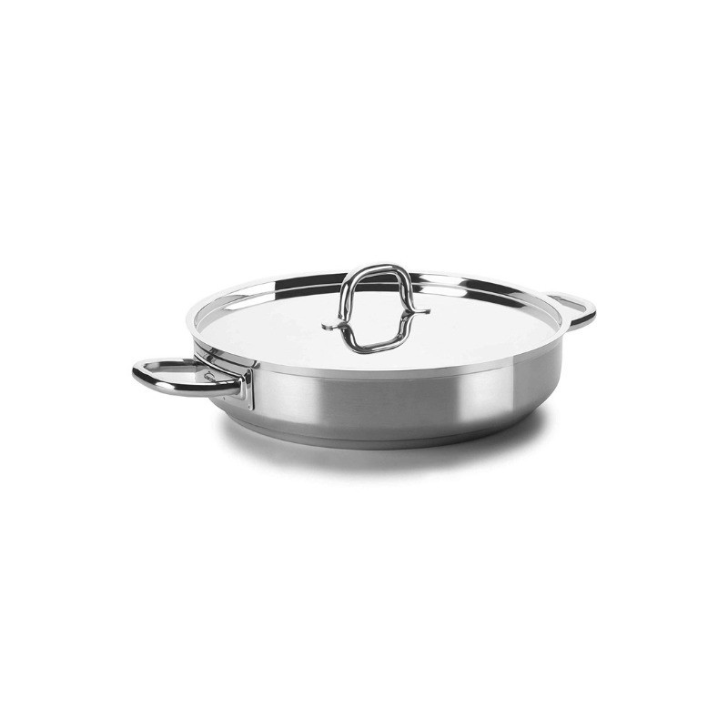 Platte Ronde Professionele Pan Met Deksel - Chef Luxe - ø 36 cm