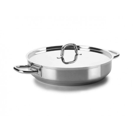 Platte Ronde Professionele Pan Met Deksel - Chef Luxe - ø 36 cm