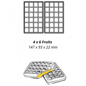 Professionelles Waffeleisen mit 180° Öffnung - Links-Rechts-Kippung - 4 x 6 Lüttich