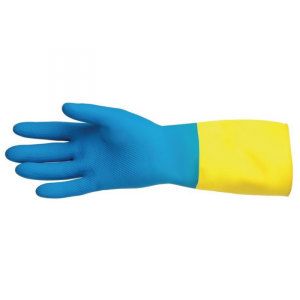 Waterdichte handschoenen voor lichte chemische bescherming in blauw en geel Mapa 405 - Maat L - Mapa