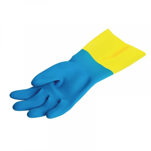 Wasserdichte Handschuhe für leichten chemischen Schutz in Blau und Gelb Mapa 405 - Größe L - Mapa