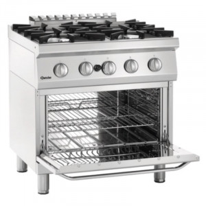 Fornuis 4 Pits met Gasoven GN 2/1 Serie 700