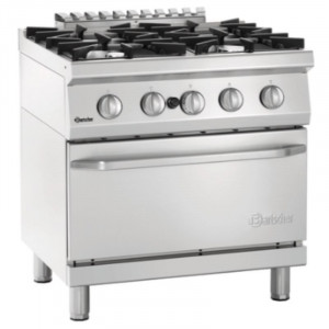 Fornuis 4 Pits met Gasoven GN 2/1 Serie 700