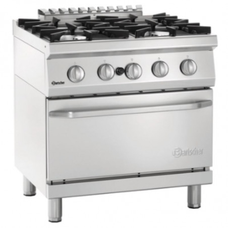 Vierpitsfornuis met gasoven GN 2/1 Serie 700