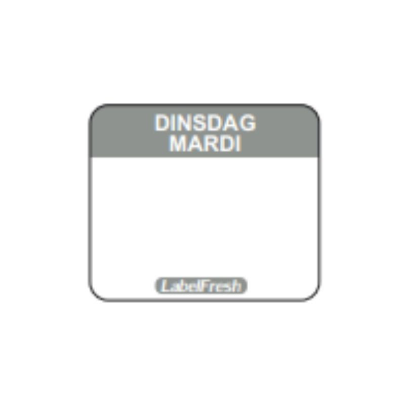 Traceerbaarheidslabel FreshEasy - Dinsdag - 30 x 25 mm - Pak van 1000 - LabelFresh