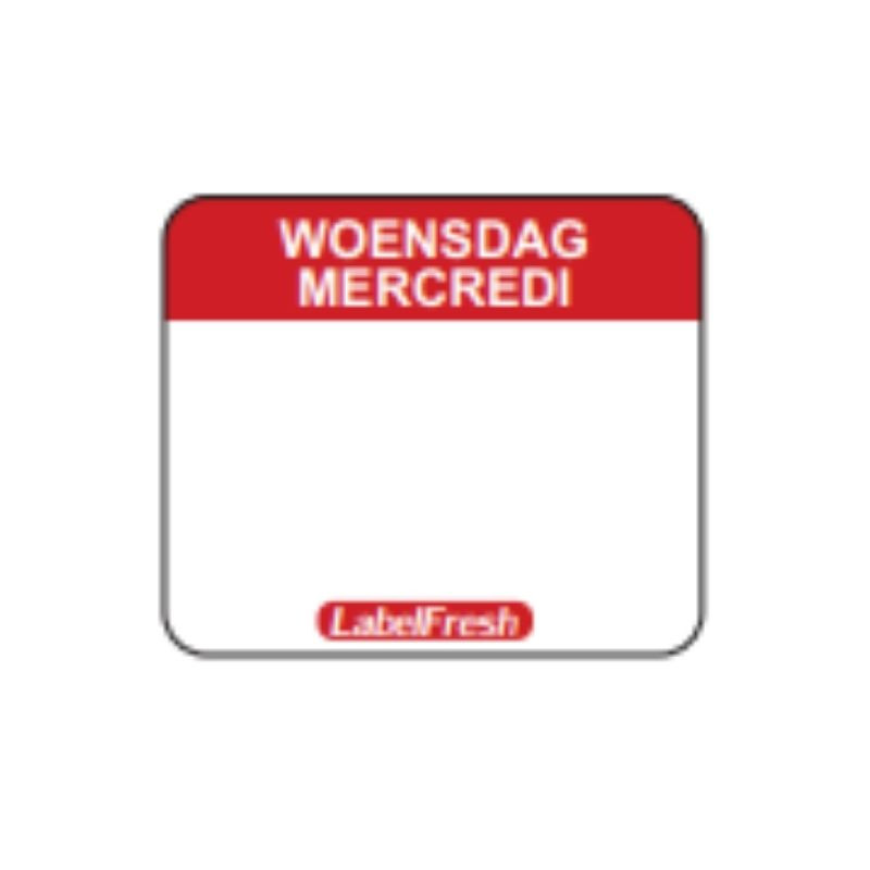 Traceerbaarheidslabel FreshEasy - Woensdag - 30 x 25 mm - Pak van 1000 - LabelFresh