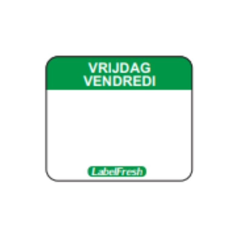 Etiket voor Traceerbaarheid Label FreshEasy - Vrijdag - 30 x 25 mm - Pak van 1000 - LabelFresh