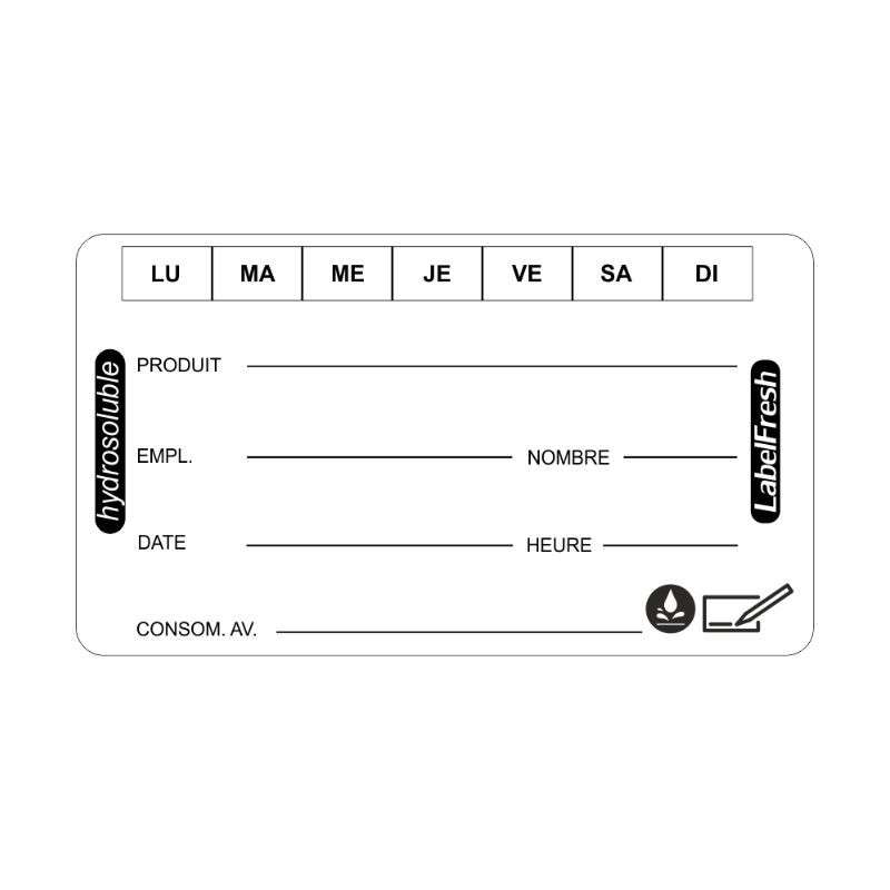 Traceability Labels - LabelFresh Soluble - 70 x 40 mm - Pack of 250 - LabelFresh