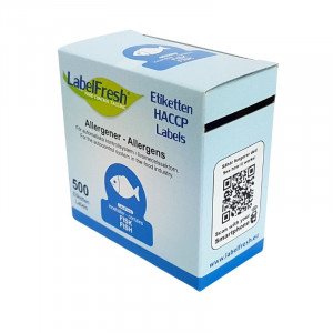 Traceerbaarheidslabel LabelFresh Allergenenpictogrammen - Vis - 70 x 45 mm - Pak van 500 - LabelFresh