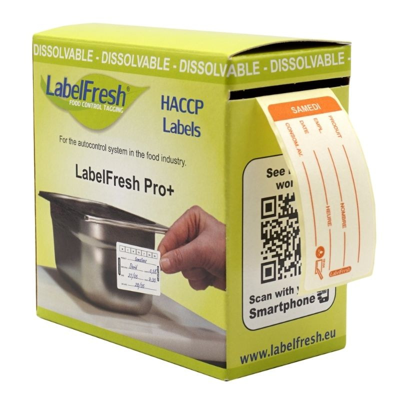Etikett für die Rückverfolgbarkeit LabelFresh Soluble Pro - Samstag - 60 x 30 mm - Packung mit 250 - LabelFresh