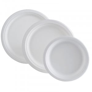 Round Plate in Bagasse - 180 mm - Pack of 50 - FourniResto