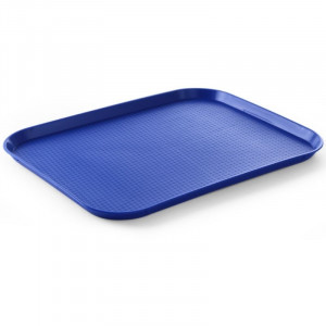Rechteckiges Tablett Fast Food - Großes Modell 450 x 350 mm - Blau