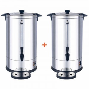 Pak van 2 Professionele Koffiepercolators 7 L met Permanente Filter - 48 Kopjes - Dynasteel