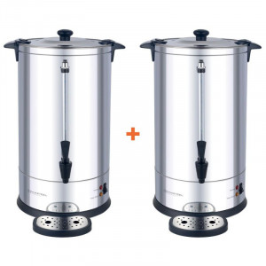 Pack von 2 professionellen Kaffeefiltermaschinen 14 L mit Permanentfilter - 100 Tassen - Dynasteel