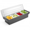 Ingredients Box - 4 Compartments in Black ABS - HENDI