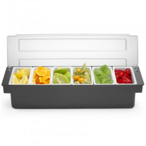 Ingredients Box - 6 Compartments in Black ABS - HENDI